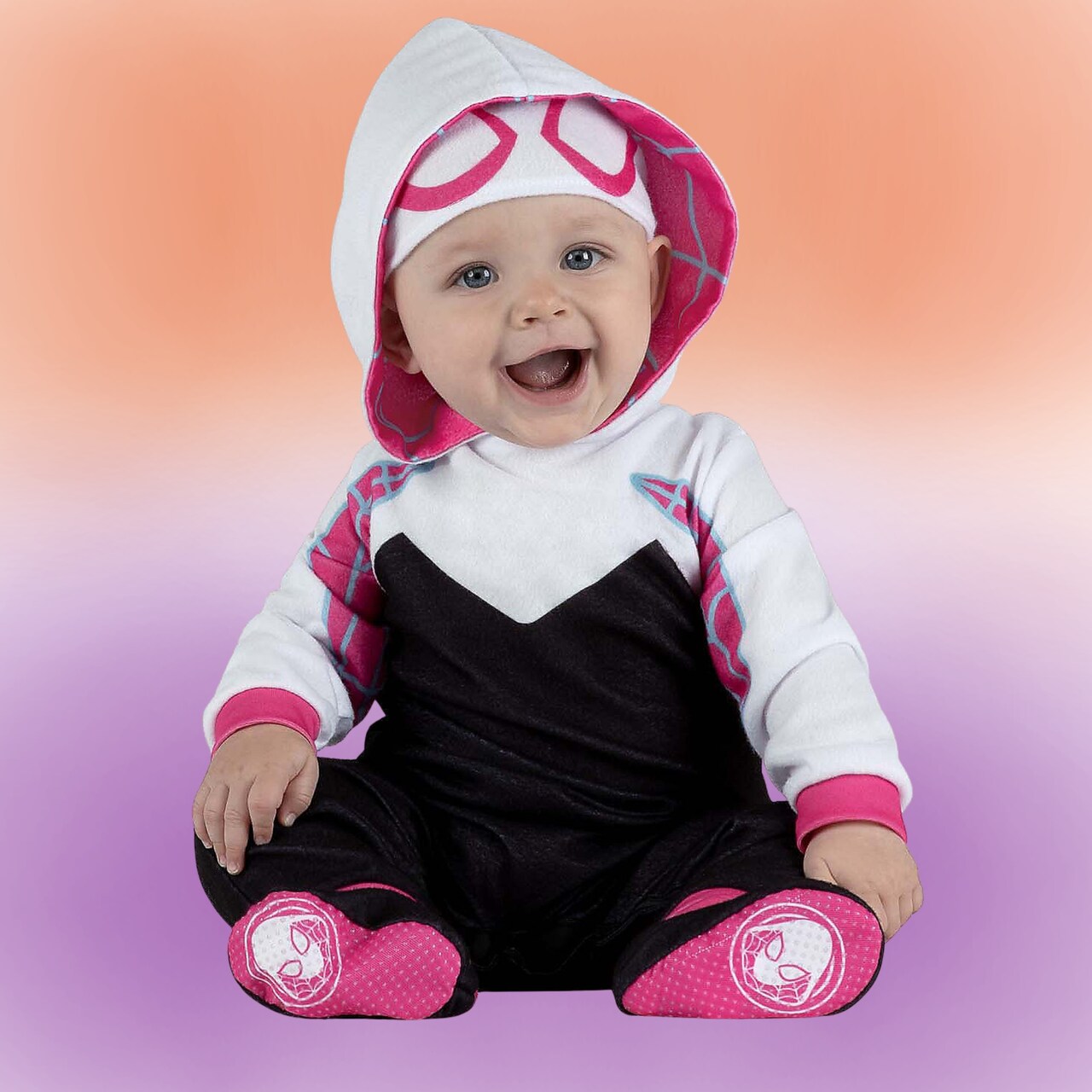 Marvel Ghost Spider Classic Costume Printed Jumpsuit for Infants